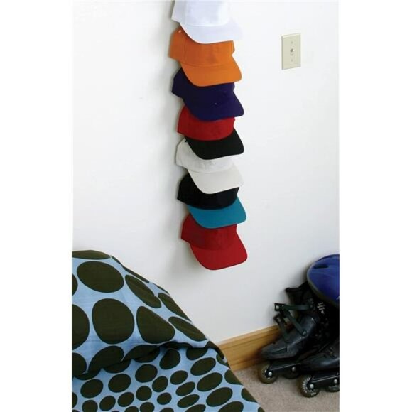Perfect Curve Cap Rack Hat Organizer Over Door Wall Mount Holds 18 Baseball Caps - Picture 3 of 7